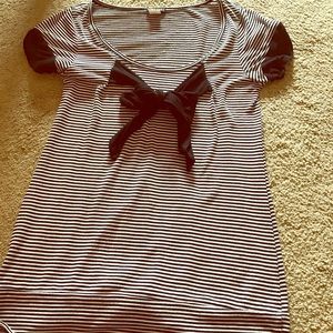 Striped shit with bow, sailor style